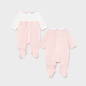 Baby girl pink 2 pack babygrows