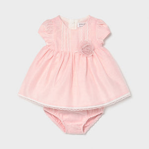 Pink baby dress & knickers