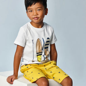 Mayoral boys yellow shorts & t-shirt set  7 year