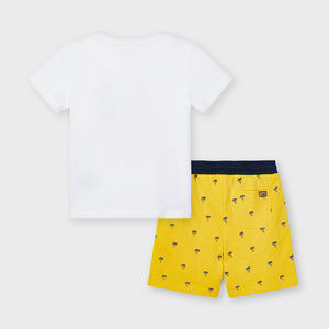 Mayoral boys yellow shorts & t-shirt set  7 year