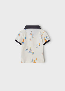 Printed Polo top for baby boy