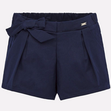 Load image into Gallery viewer, Baby girl navy satin shorts
