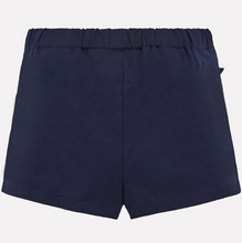 Load image into Gallery viewer, Baby girl navy satin shorts
