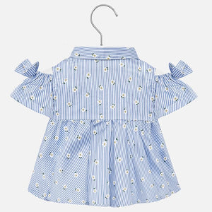 Blue smart blouse for baby girl