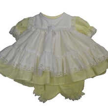 Load image into Gallery viewer, Handmade Lemon frilly baby dress outfit
