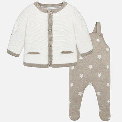 Knit newborn babywear dungarees and cardigan - Ctwinkles