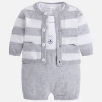 Load image into Gallery viewer, Grey/white Knitwear baby set

