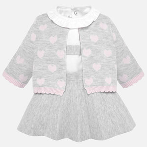 Knitted baby dress set