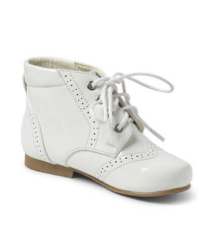 White lace up boots kids