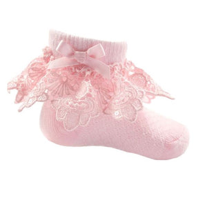 Frilly baby socks - pink