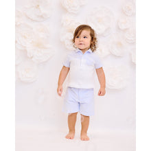 Load image into Gallery viewer, Sarah Louise boys white/blue short set
