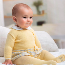 Load image into Gallery viewer, Knitted yellow baby dress &amp; tights
