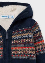 Load image into Gallery viewer, Jacquard knitted hooded jacket
