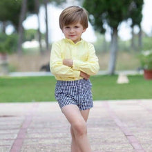 Load image into Gallery viewer, yellow &amp; navy Spanish boys short set
